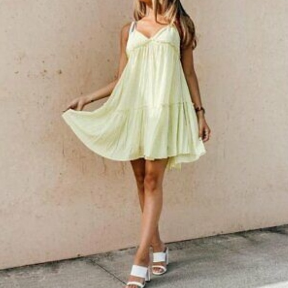 Wild Fable - Sleeveless Neon Yellow Swing Dress - Picture 1 of 10
